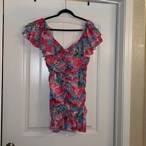 Brand New w/tags a.Peach floral dress size Small